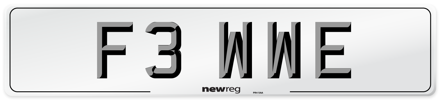 F3 WWE Number Plate from New Reg